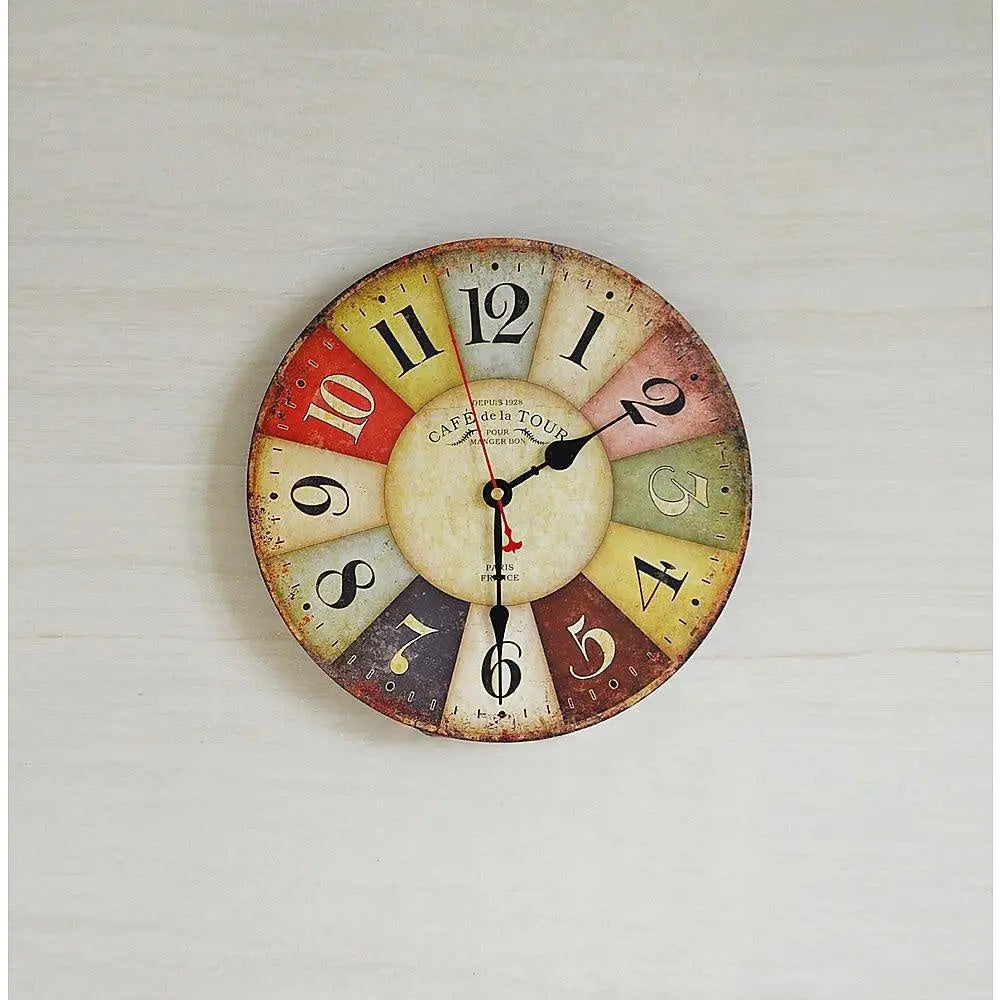 Large Colourful Wall Clock Kitchen  Office Retro Timepiece Deals499