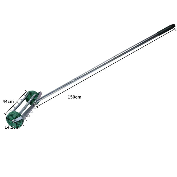Lawn Aerator Roller Scarifier Rolling Steel Spike Tool Garden Yard Farm Grass Deals499