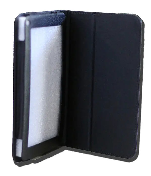 LeaderTab 7.9 Folio Case Black Faux Leather. Camera hole rear LEADER