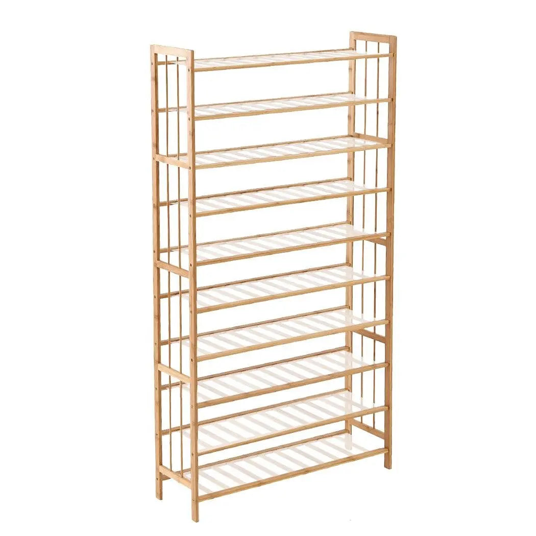 Levede 10 Tiers 80cm Wide Bamboo Shoe Rack Storage Wooden Organizer Shelf Stand Deals499