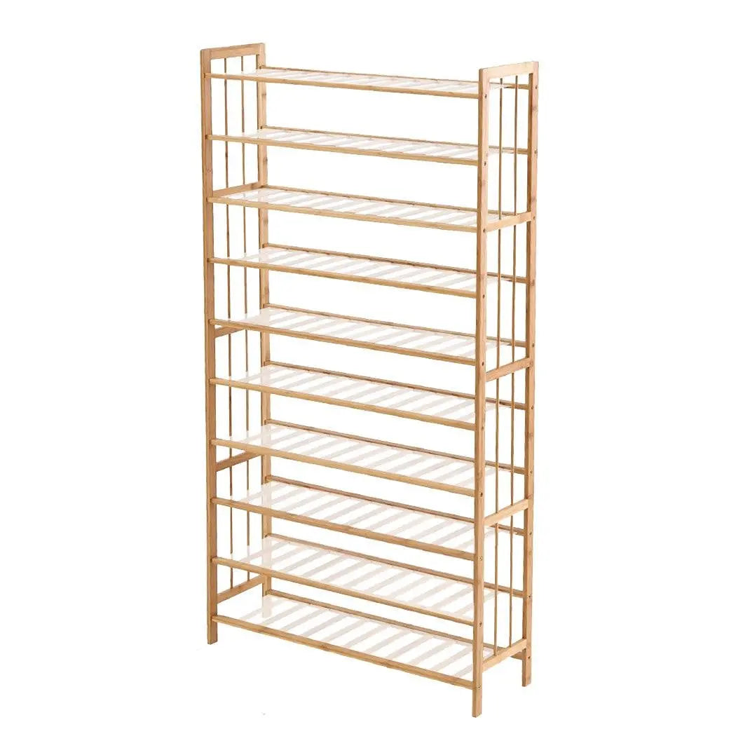 Levede 10 Tiers 80cm Wide Bamboo Shoe Rack Storage Wooden Organizer Shelf Stand Deals499