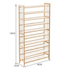 Levede 10 Tiers 80cm Wide Bamboo Shoe Rack Storage Wooden Organizer Shelf Stand Deals499