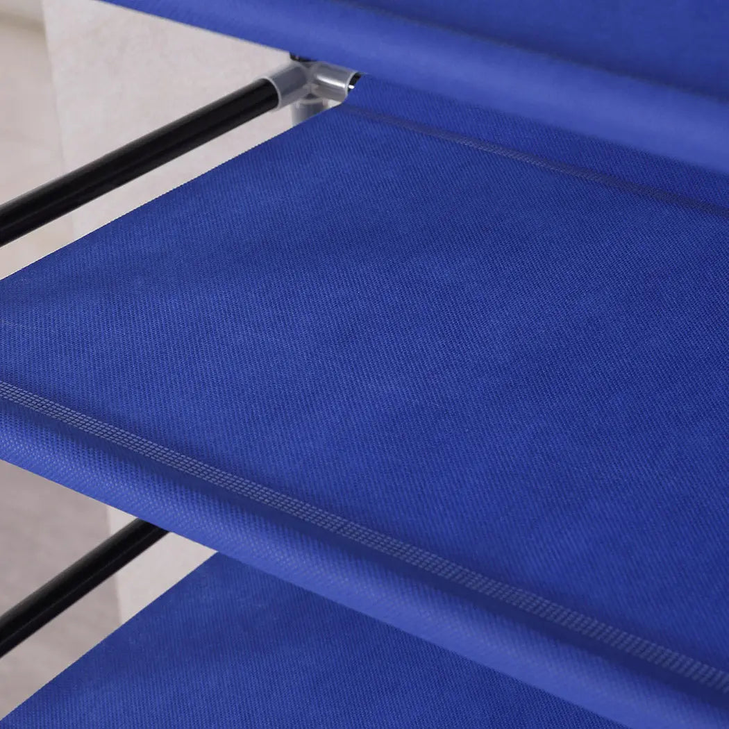 Levede 10 Tiers Shoe Rack Portable Storage Cabinet Organiser Wardrobe Blue Cover Deals499