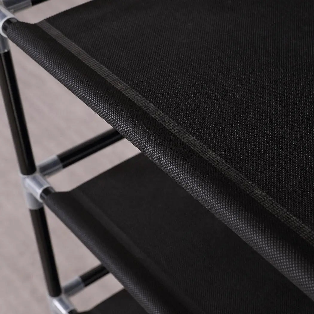 Levede 10Tiers Shoe Rack Portable Storage Cabinet Organiser Wardrobe Black Cover Deals499