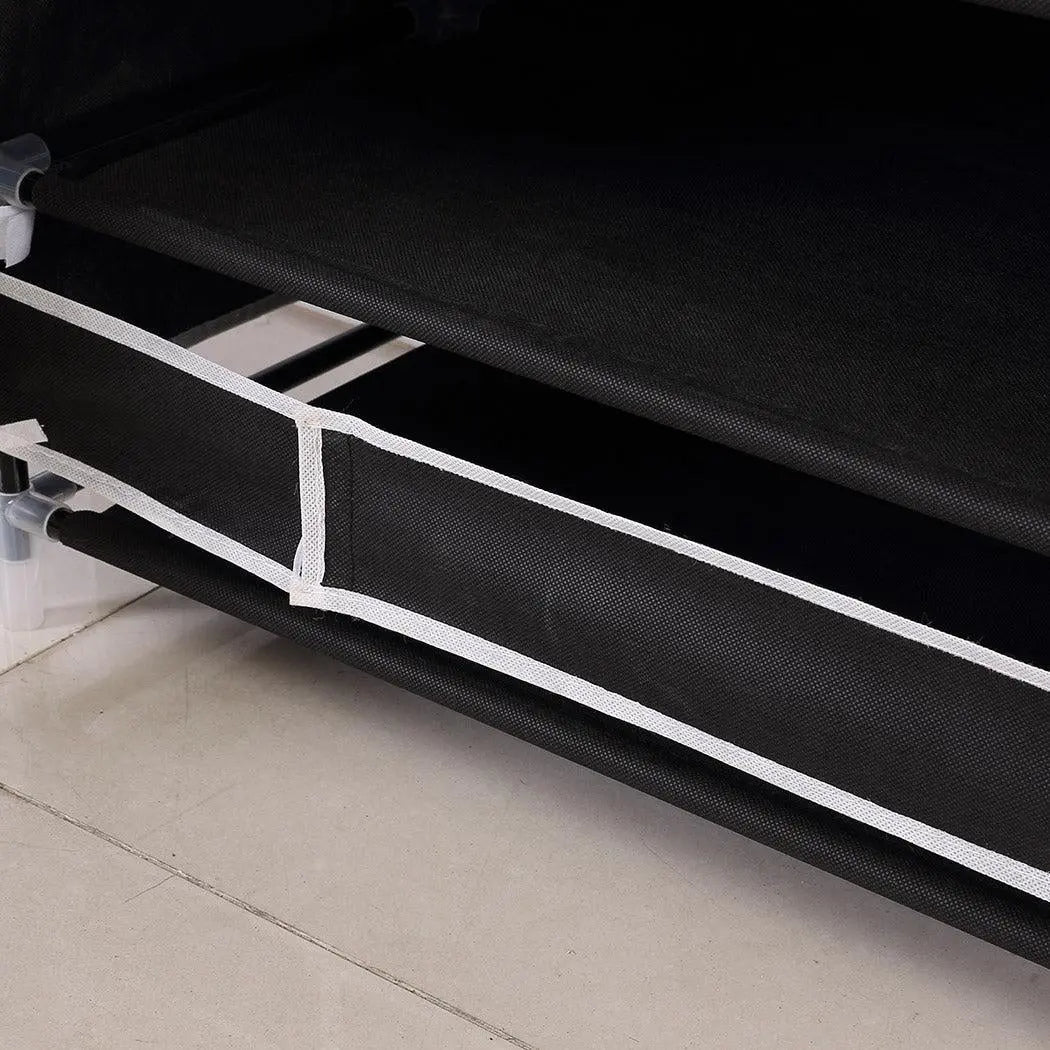 Levede 10Tiers Shoe Rack Portable Storage Cabinet Organiser Wardrobe Black Cover Deals499