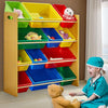 Levede 12Bins Kids Toy Box Bookshelf Organiser Display Shelf Storage Rack Drawer Deals499