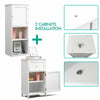 Levede 2 in 1 Bathroom Tallboy Furniture Toilet Storage Cabinet Laundry Cupboard Deals499