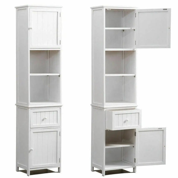 Levede 2 in 1 Bathroom Tallboy Furniture Toilet Storage Cabinet Laundry Cupboard Deals499
