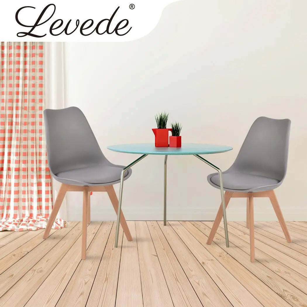 Levede 2x Retro Replica PU Leather Dining Chair Office Cafe Lounge Chairs Deals499