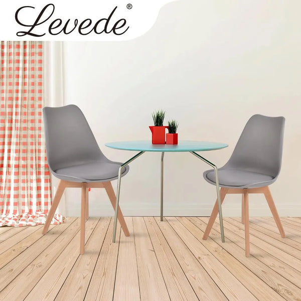 Levede 2x Retro Replica PU Leather Dining Chair Office Cafe Lounge Chairs Deals499