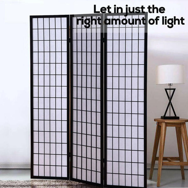 Levede 3 Panel Free Standing Foldable Room Divider Privacy Screen Black Frame Deals499