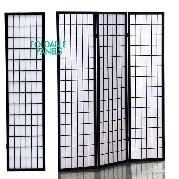 Levede 3 Panel Free Standing Foldable Room Divider Privacy Screen Black Frame Deals499