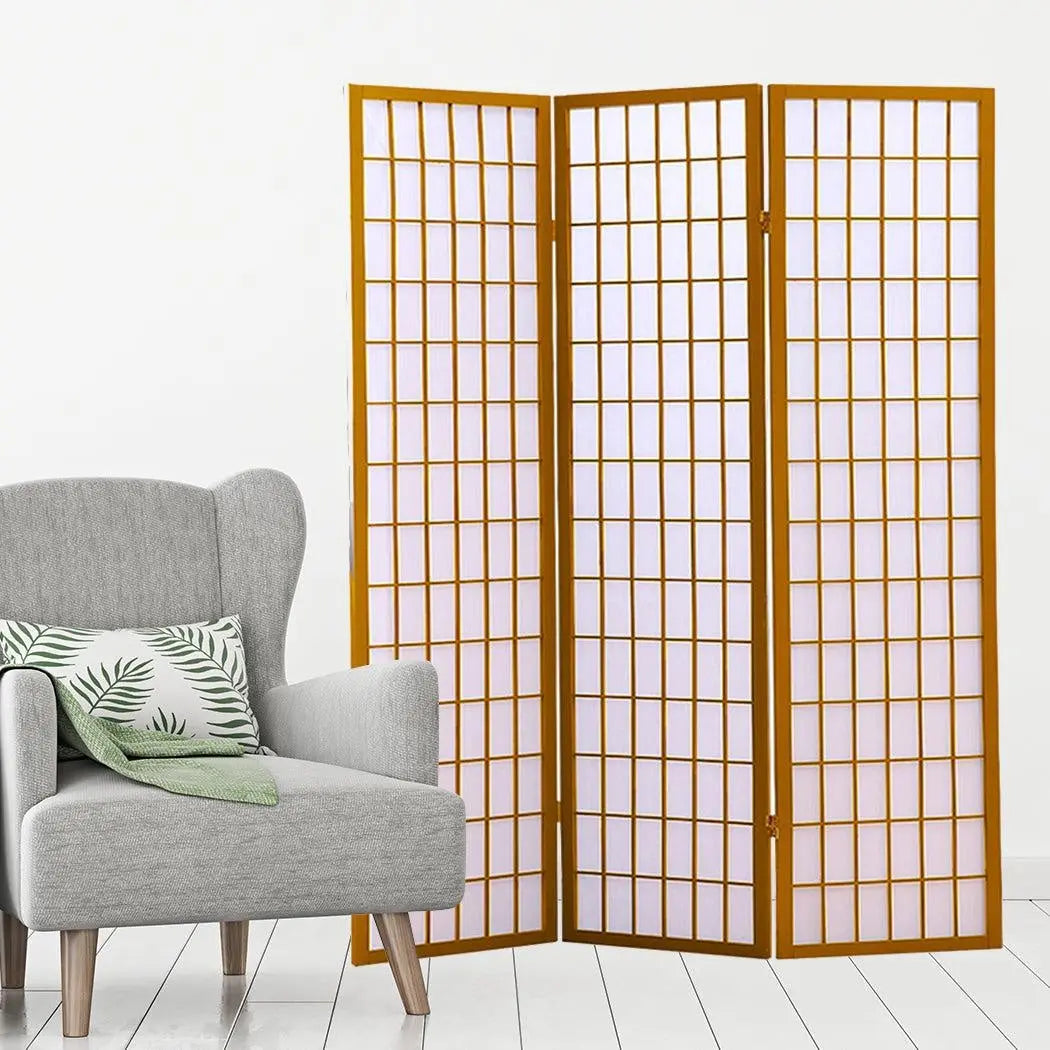 Levede 3 Panel Free Standing Foldable Room Divider Privacy Screen Wood Frame Deals499