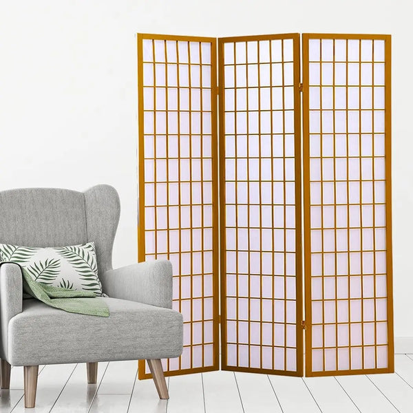Levede 3 Panel Free Standing Foldable Room Divider Privacy Screen Wood Frame Deals499