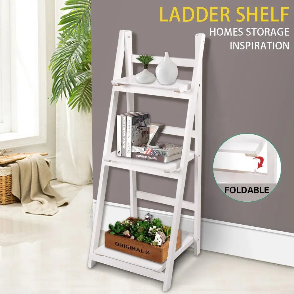 Levede 3 Tier Ladder Shelf Stand Storage Book Shelves Shelving Display Rack Deals499