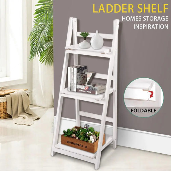 Levede 3 Tier Ladder Shelf Stand Storage Book Shelves Shelving Display Rack Deals499