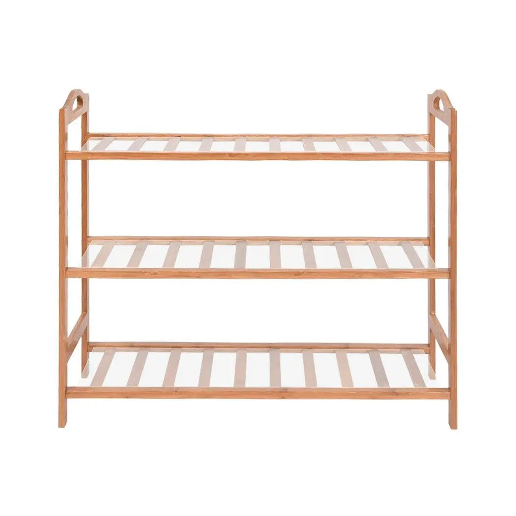 Levede 3 Tiers Bamboo Shoe Rack Storage Organizer Wooden Shelf Stand Shelves Deals499