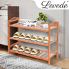 Levede 3 Tiers Bamboo Shoe Rack Storage Organizer Wooden Shelf Stand Shelves Deals499