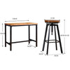 Levede 3pc Industrial Pub Table Bar Stools Wood Chair Set Home Kitchen Furniture Deals499
