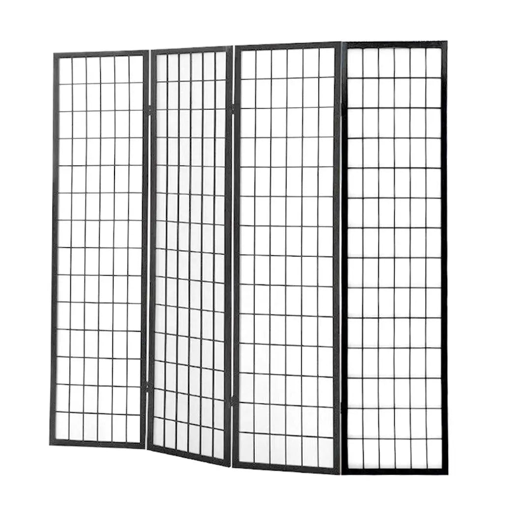 Levede 4 Panel Free Standing Foldable Room Divider Privacy Screen Black Frame Deals499