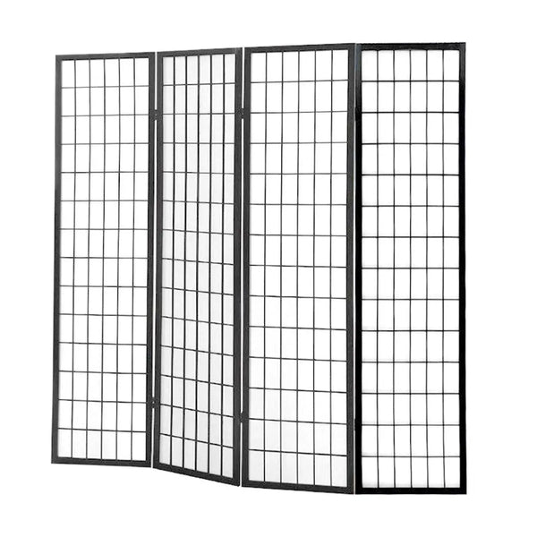 Levede 4 Panel Free Standing Foldable Room Divider Privacy Screen Black Frame Deals499