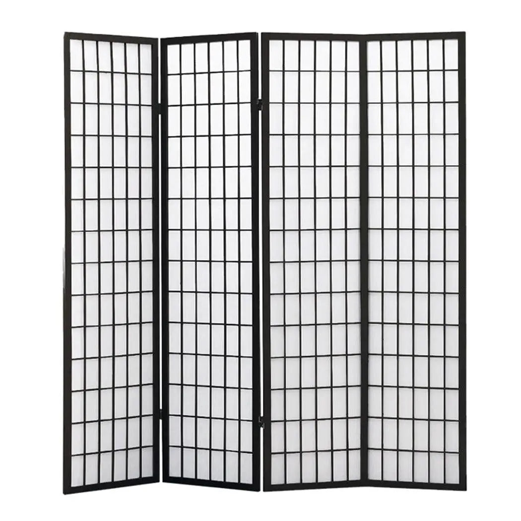 Levede 4 Panel Free Standing Foldable Room Divider Privacy Screen Black Frame Deals499