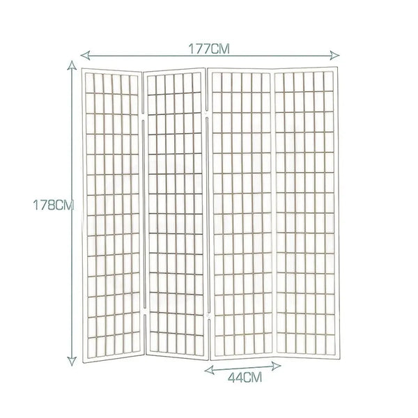 Levede 4 Panel Free Standing Foldable Room Divider Privacy Screen Black Frame Deals499