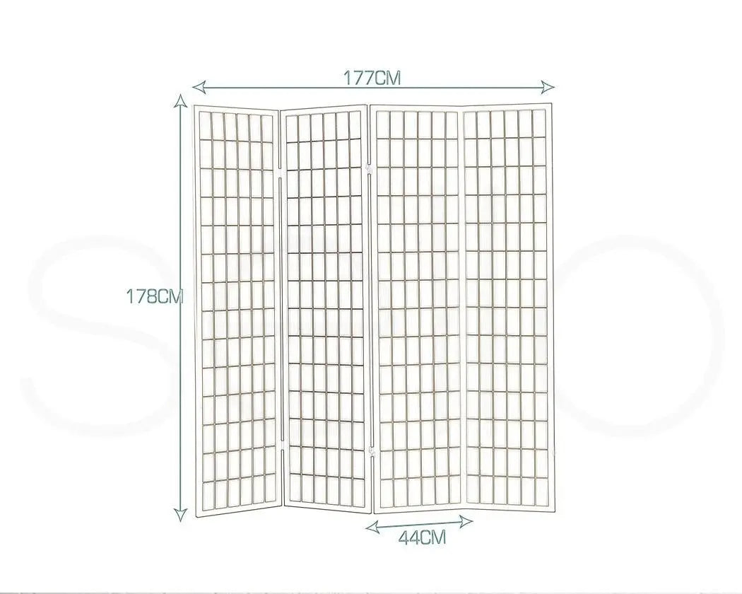 Levede 4 Panel Free Standing Foldable Room Divider Privacy Screen Wood Frame Deals499