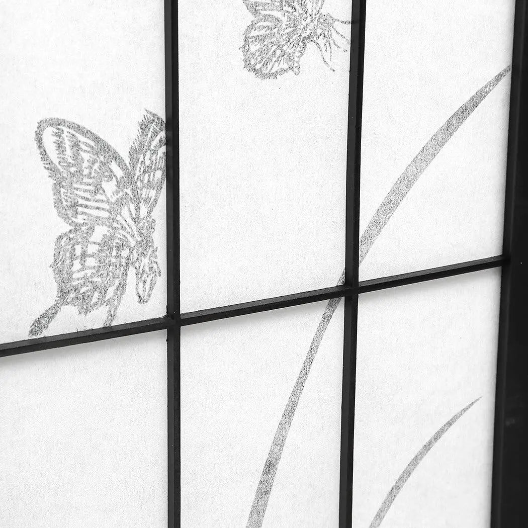 Levede 4 Panel Room Divider Screen Door Stand Privacy Fringe Wood Fold Blossom Deals499