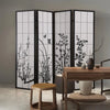 Levede 4 Panel Room Divider Screen Door Stand Privacy Fringe Wood Fold Blossom Deals499