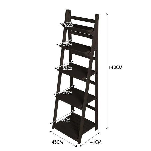 Levede 5 Tier Ladder Shelf Stand Storage Book Shelves Shelving Display Rack Deals499
