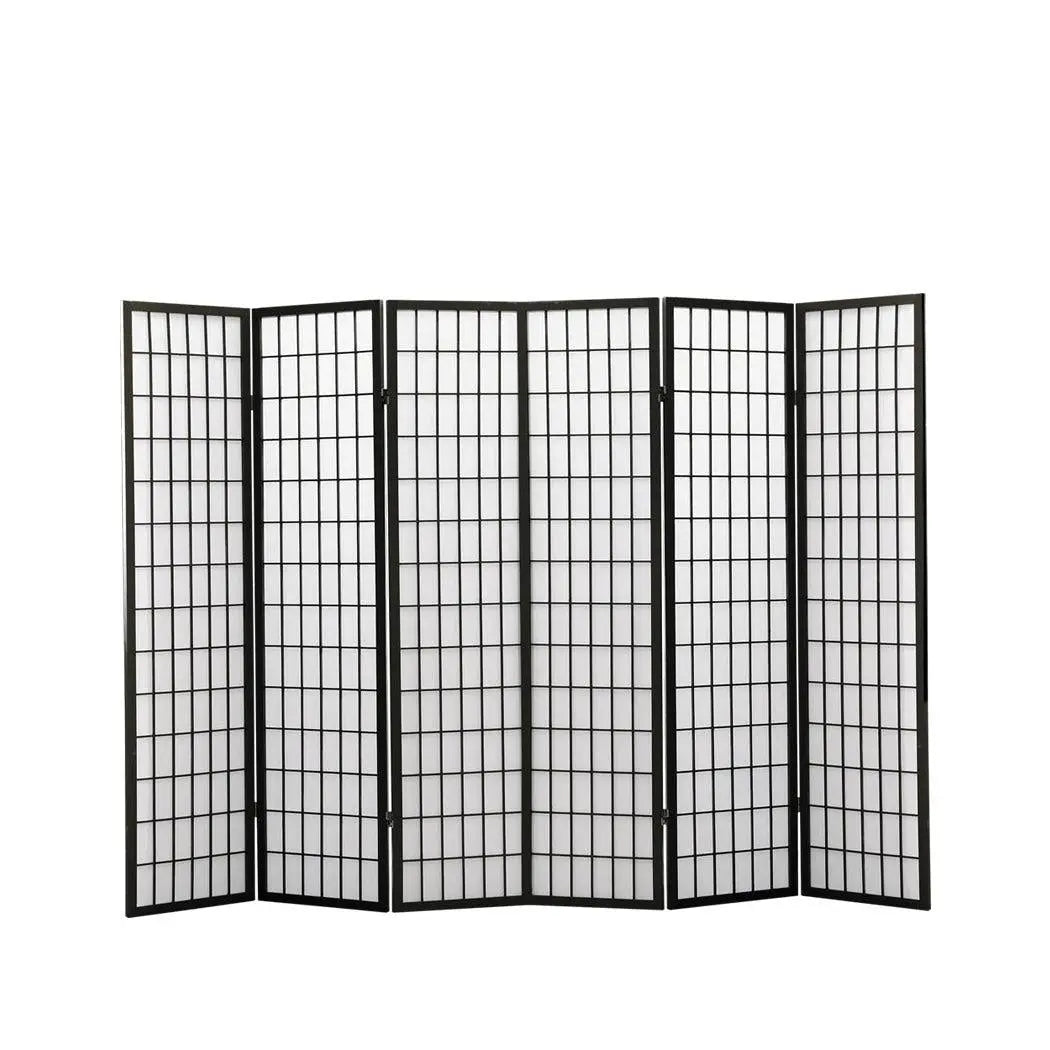Levede 6 Panel Free Standing Foldable Room Divider Privacy Screen Black Frame Deals499
