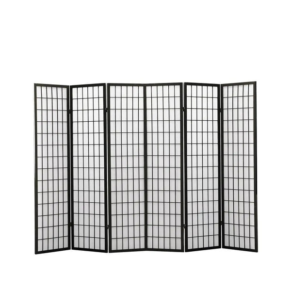 Levede 6 Panel Free Standing Foldable Room Divider Privacy Screen Black Frame Deals499