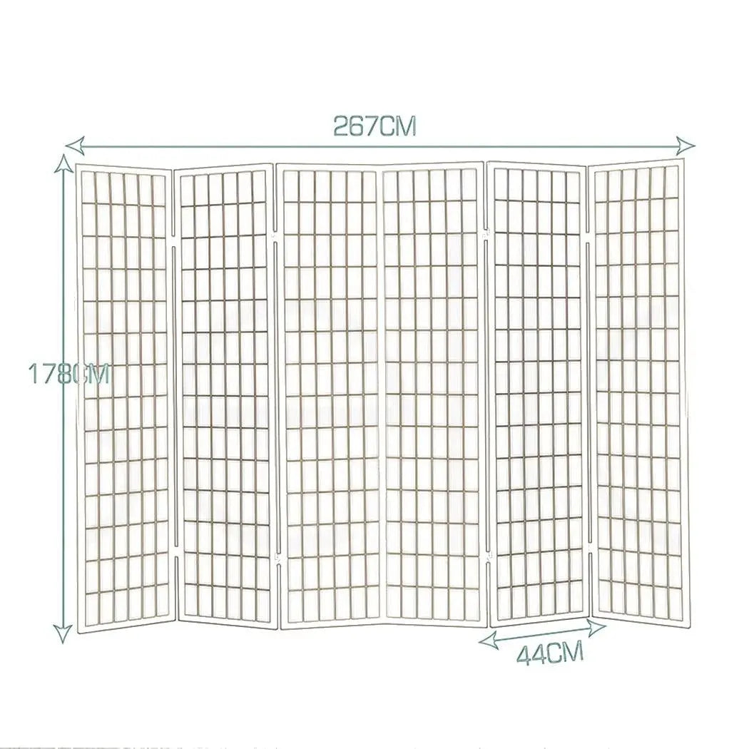 Levede 6 Panel Free Standing Foldable Room Divider Privacy Screen Wood Frame Deals499