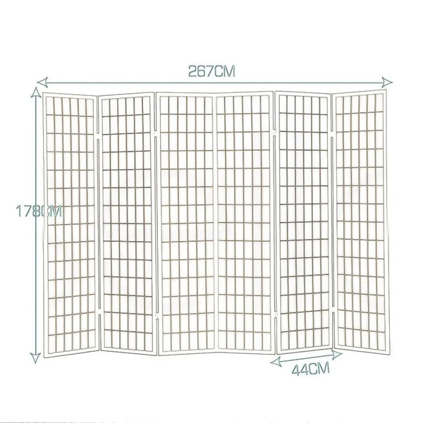 Levede 6 Panel Free Standing Foldable Room Divider Privacy Screen Wood Frame Deals499