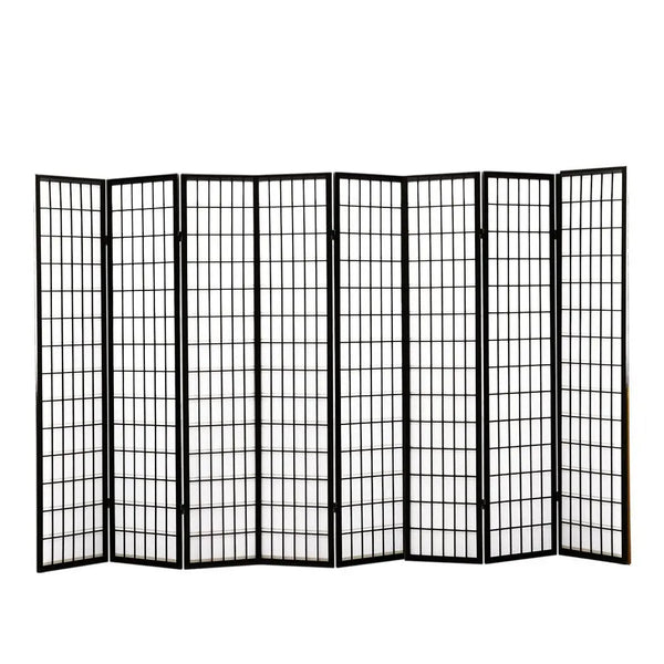 Levede 8 Panel Free Standing Foldable Room Divider Privacy Screen Black Frame Deals499