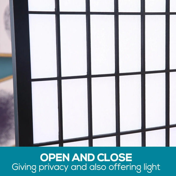 Levede 8 Panel Free Standing Foldable Room Divider Privacy Screen Black Frame Deals499