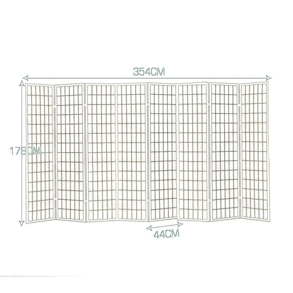 Levede 8 Panel Free Standing Foldable Room Divider Privacy Screen Wood Frame Deals499