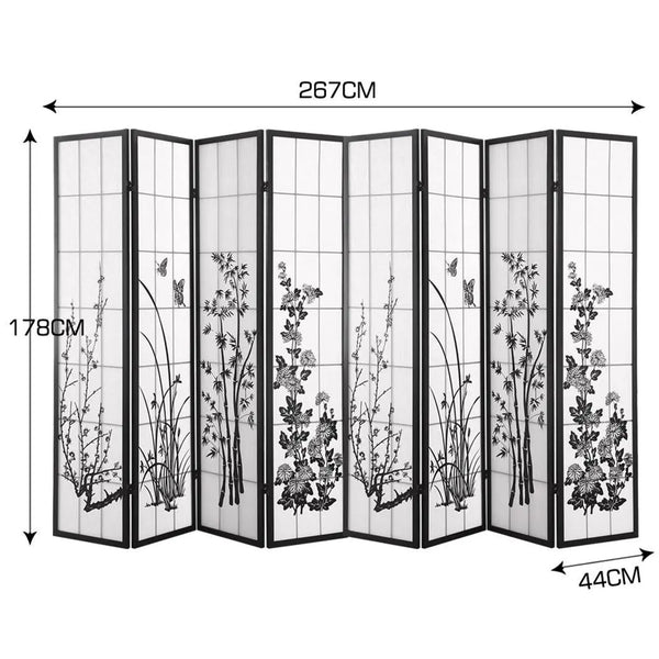 Levede 8 Panel Room Divider Privacy Screen Wood Timber Bed Wider Foldable Stand Deals499