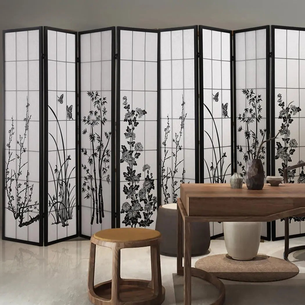 Levede 8 Panel Room Divider Privacy Screen Wood Timber Bed Wider Foldable Stand Deals499