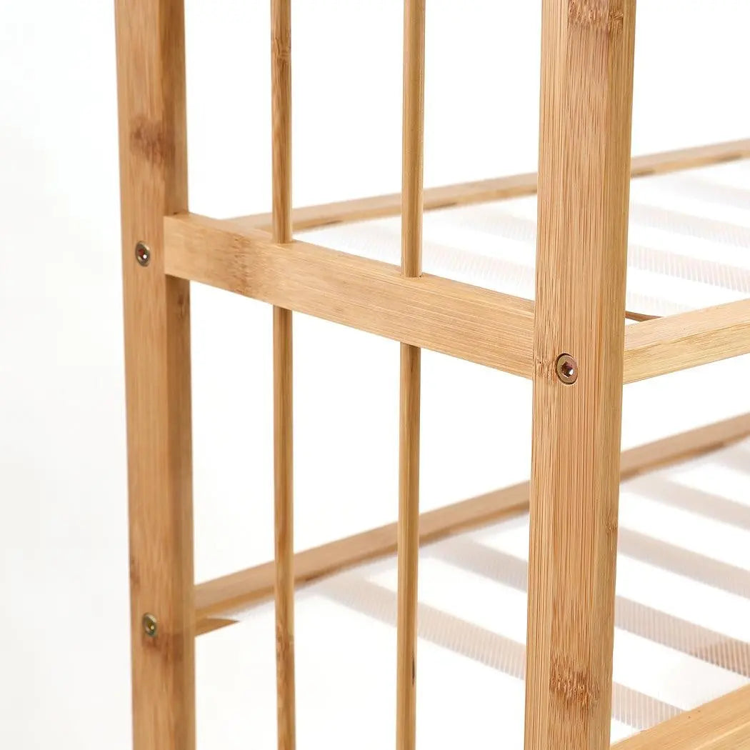 Levede Bamboo Shoe Rack Storage Wooden Organizer Shelf Stand 4 Tiers Layers 80cm Deals499