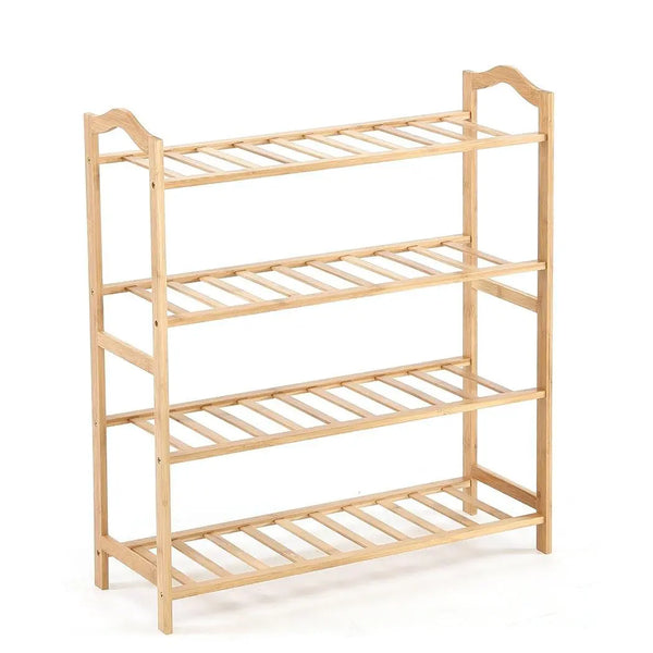 Levede Bamboo Shoe Rack Storage Wooden Organizer Shelf Stand 4 Tiers Layers 90cm Deals499