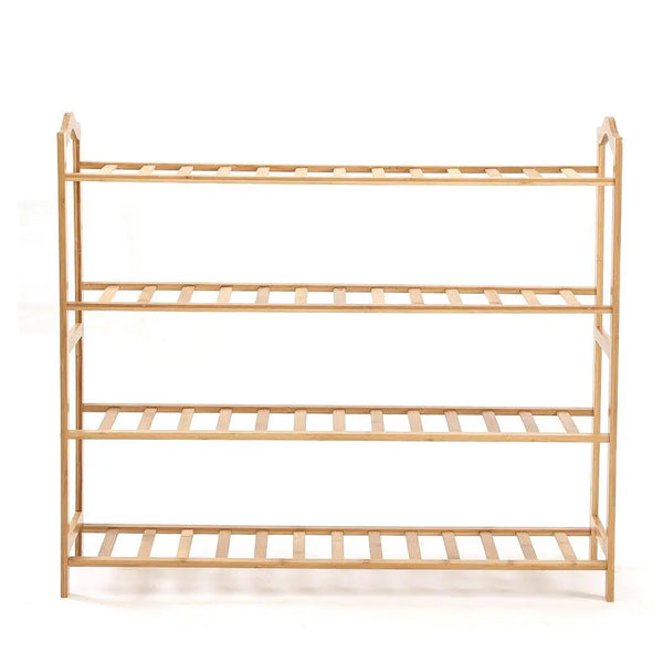 Levede Bamboo Shoe Rack Storage Wooden Organizer Shelf Stand 4 Tiers Layers 90cm Deals499