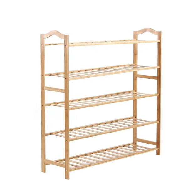 Levede Bamboo Shoe Rack Storage Wooden Organizer Shelf Stand 5 Tiers Layers 80cm Deals499