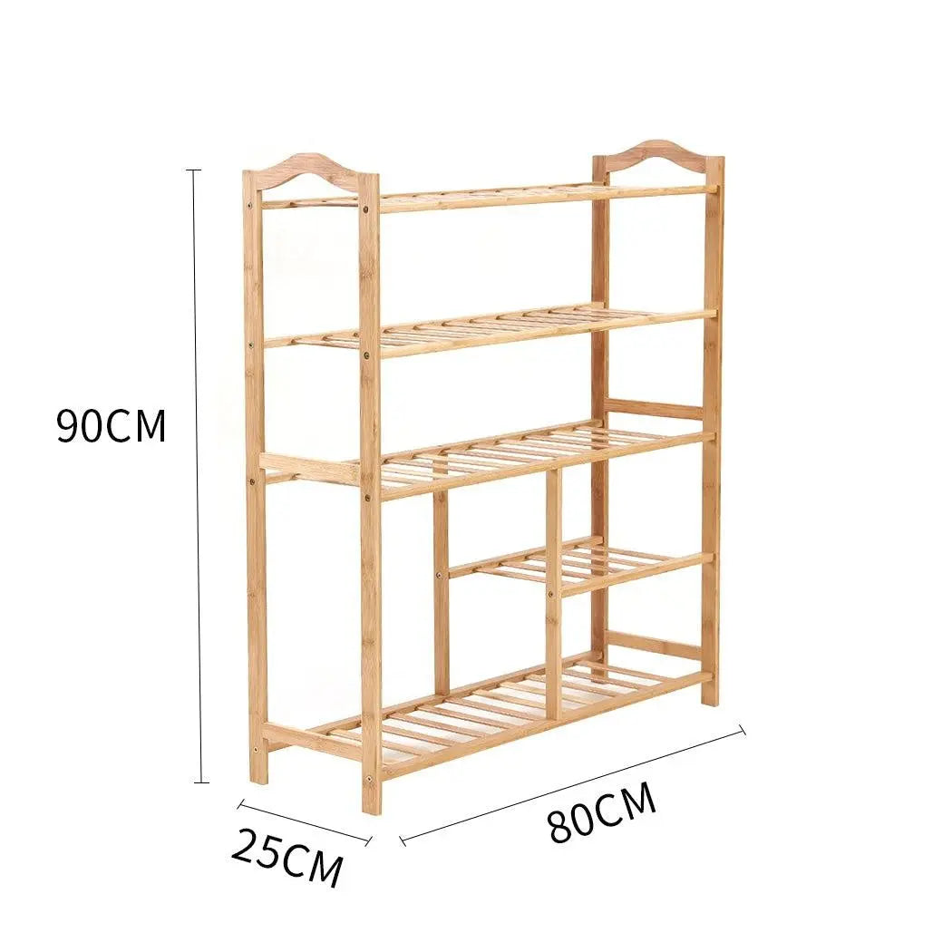 Levede Bamboo Shoe Rack Storage Wooden Organizer Shelf Stand 5 Tiers Layers 80cm Deals499