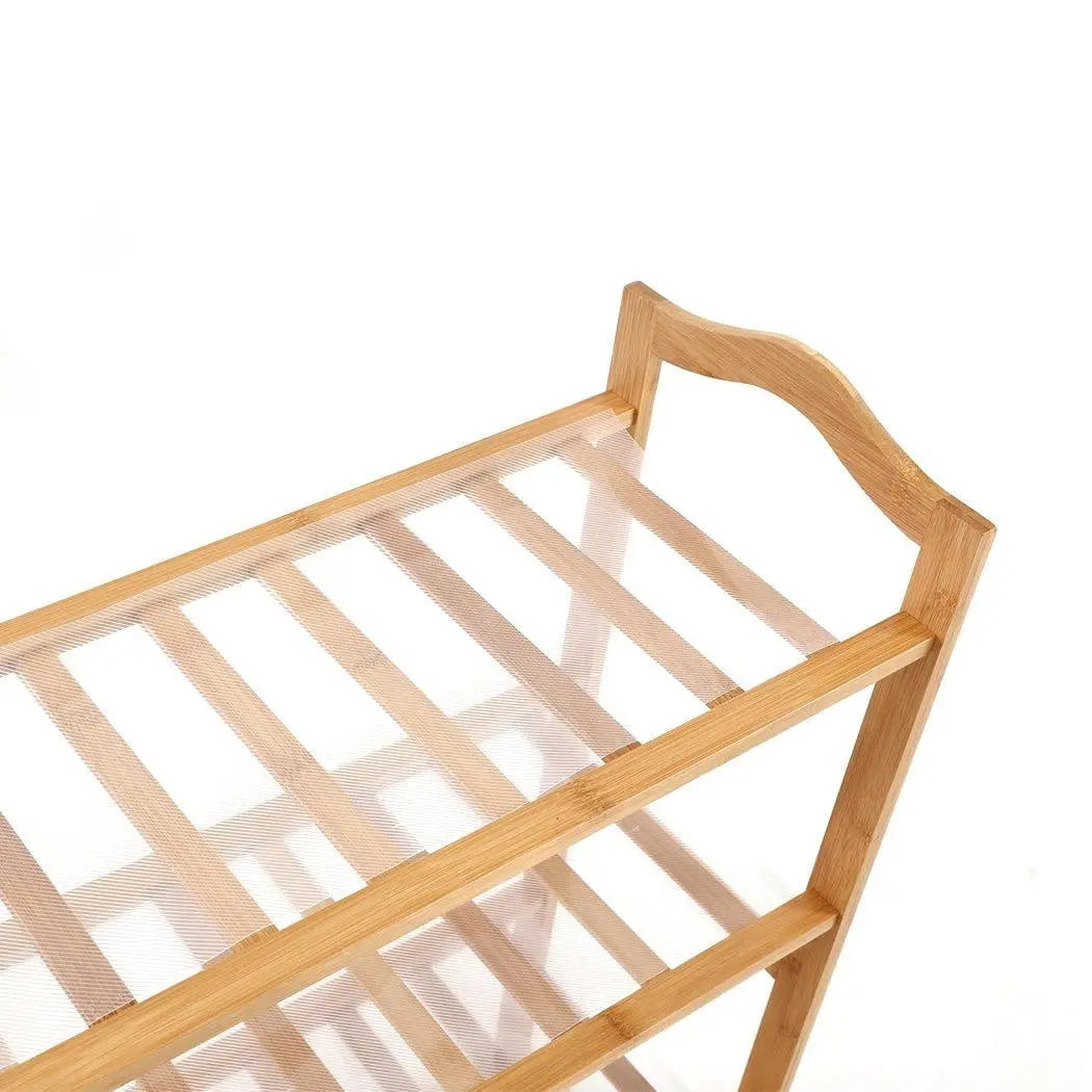Levede Bamboo Shoe Rack Storage Wooden Organizer Shelf Stand 5 Tiers Layers 80cm Deals499