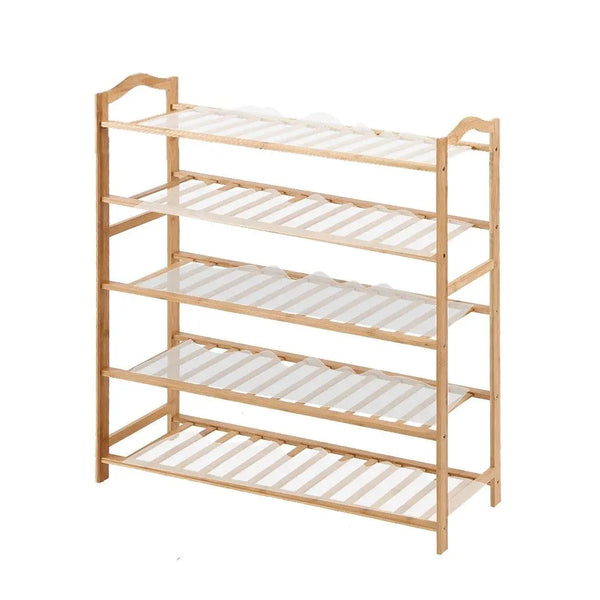 Levede Bamboo Shoe Rack Storage Wooden Organizer Shelf Stand 5 Tiers Layers 90cm Deals499