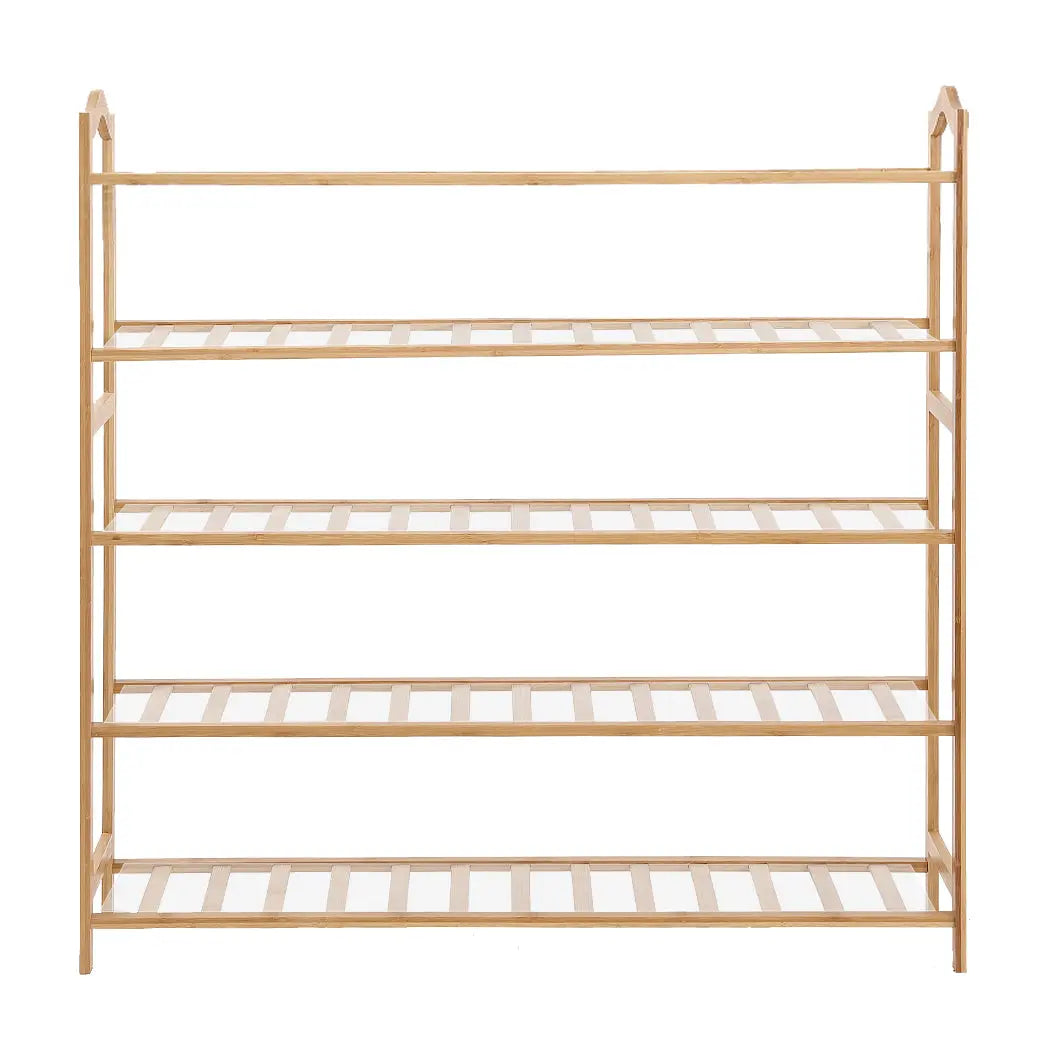 Levede Bamboo Shoe Rack Storage Wooden Organizer Shelf Stand 5 Tiers Layers 90cm Deals499