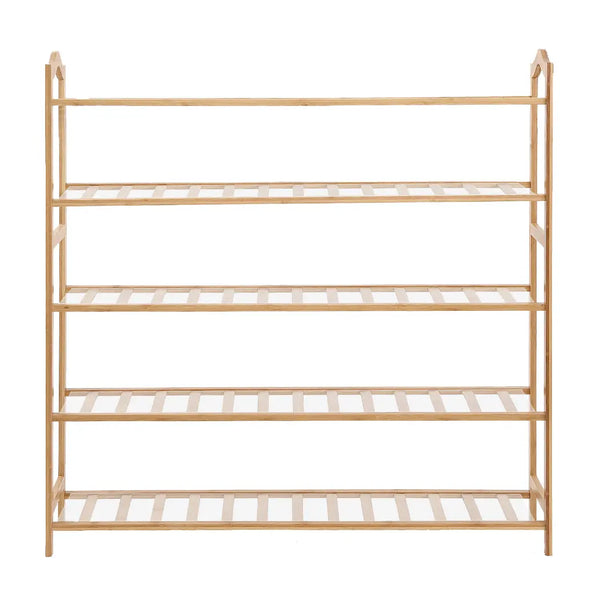 Levede Bamboo Shoe Rack Storage Wooden Organizer Shelf Stand 5 Tiers Layers 90cm Deals499