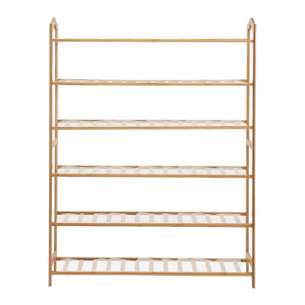 Levede Bamboo Shoe Rack Storage Wooden Organizer Shelf Stand 6 Tiers Layers 70cm Deals499
